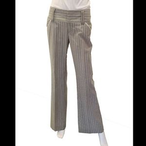 ALICE + OLIVIA WOOL BLEND WIDE LEG PINSTRIPE PANTS